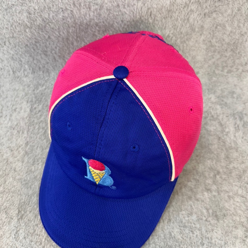 Braums Ice Cream Cone Adult Blue Pink Hat Adjustable Mesh Strapback OSFM - Picture 10 of 12